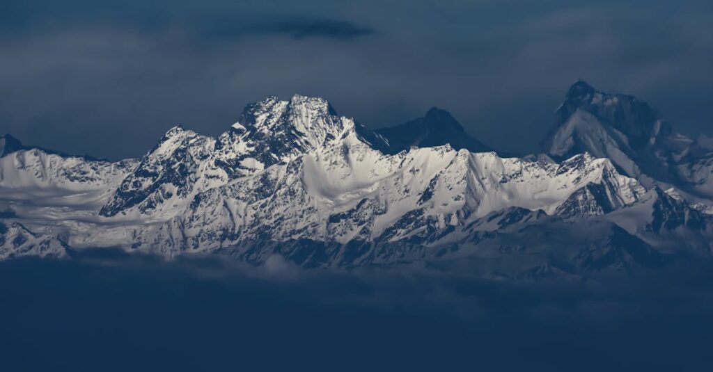 Snow Capped Mountain Range