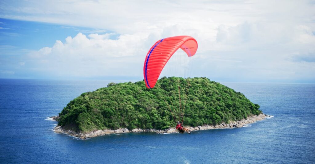 Person Riding Parachute